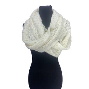 A.N.A White Cream Color Cable Knit Infinity‎ Wrap Scarf